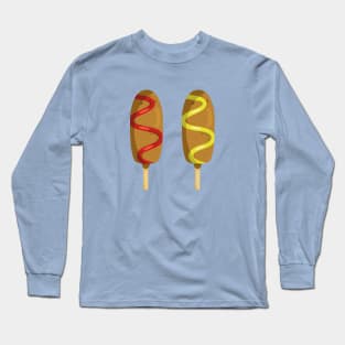 Corndogs with Ketchup and Mustard Long Sleeve T-Shirt